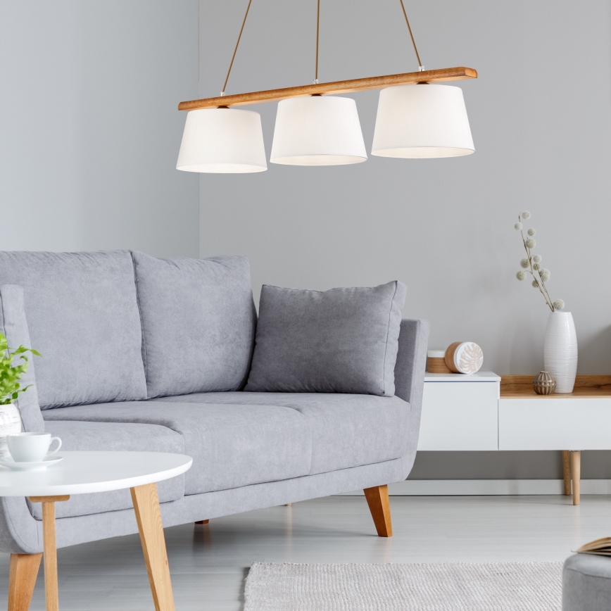 Подвесная люстра на тросе AIDA 3xE27/60W/230V дуб