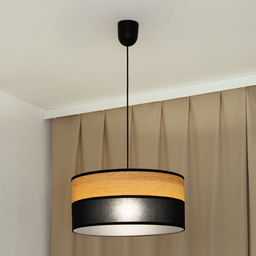 Подвесная люстра на тросе ALBA 1xE27/15W/230V Ø 45 см чёрная/коричневая