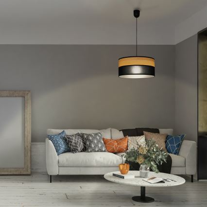 Подвесная люстра на тросе ALBA 1xE27/15W/230V Ø 45 см чёрная/коричневая