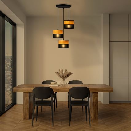 Подвесная люстра на тросе ALBA, 3×E27, макс. 15 Вт, 230 В, диаметр 40 см, черный/коричневый