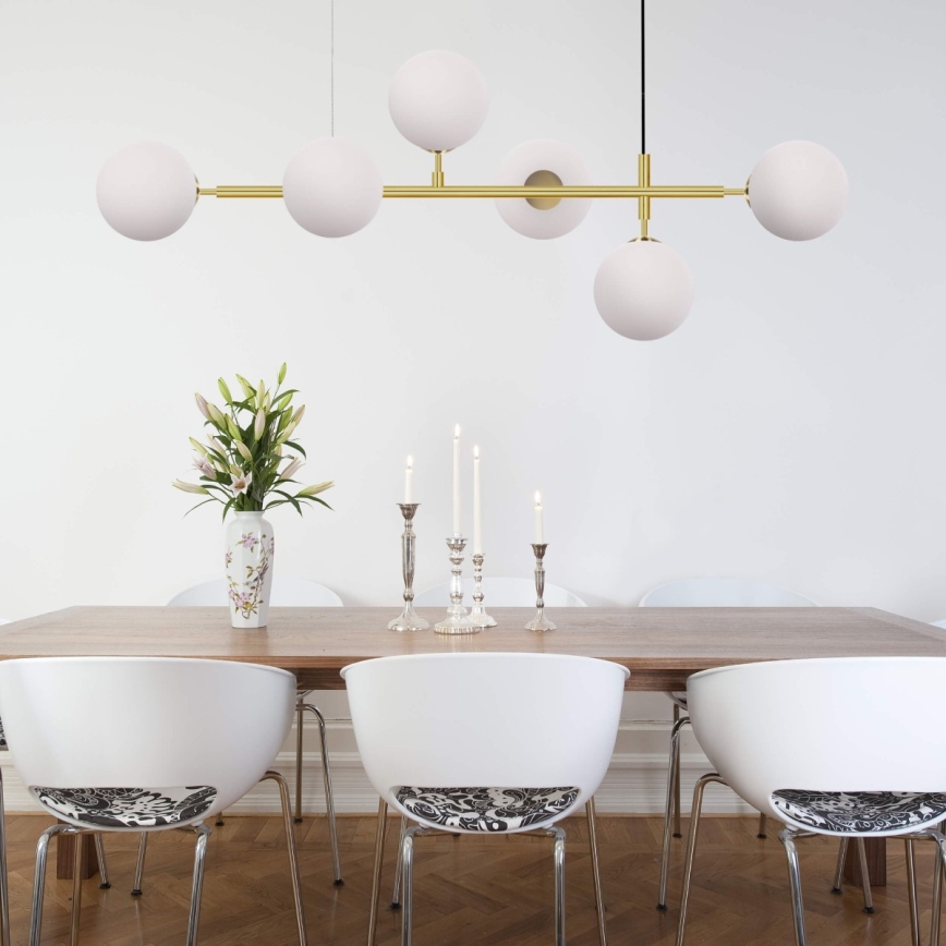 Подвесная люстра на тросе ALISA 6xE14/40W/230V, золотая