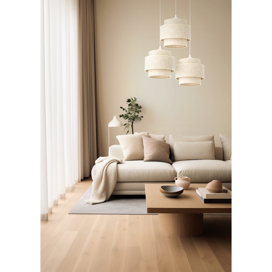 Подвесная люстра на тросе BOHO 3xE27/60W/230V белая