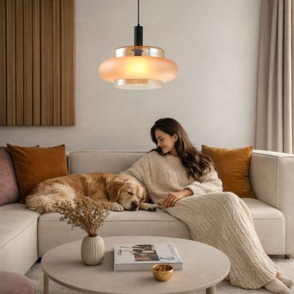 Подвесная люстра на тросе BRIZI 1xE27/40W/230V бежевый/дымчатый