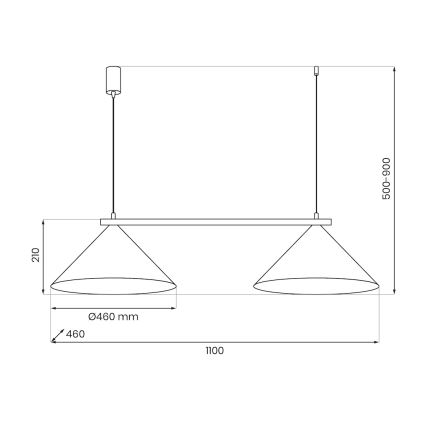 Подвесная люстра на тросе CAPITAL 2xGX53/15W/230V черная