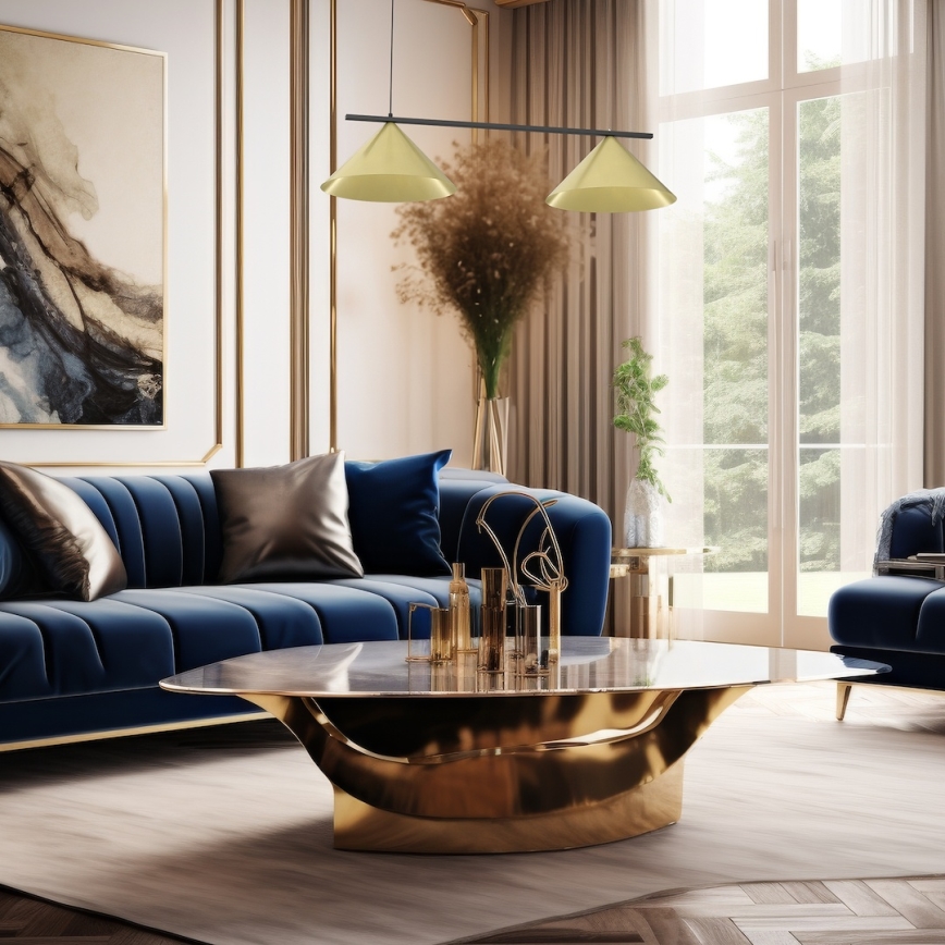 Подвесная люстра на тросе CAPITAL 2xGX53/15W/230V золотая