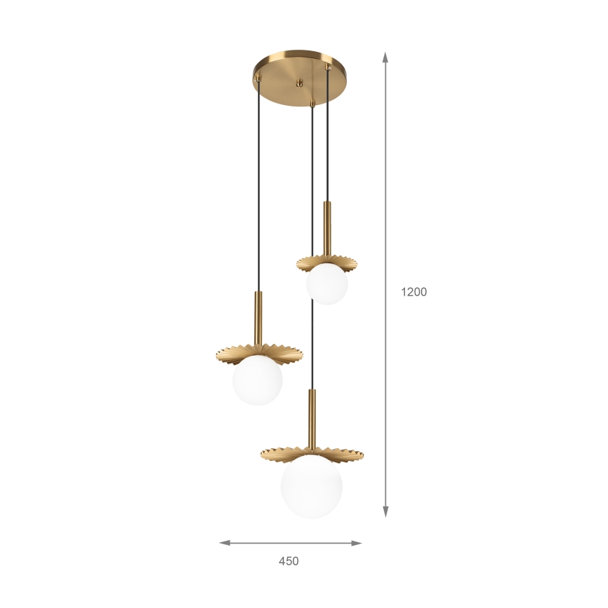 Подвесная люстра на тросе CHITA 3xG9/5W/230V золотая