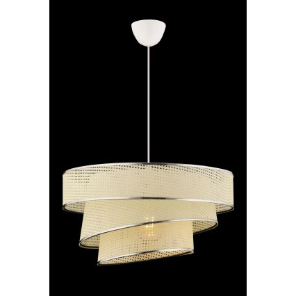 Подвесная люстра на тросе COUPER 1xE27/60W/230V белая/глянцевый хром