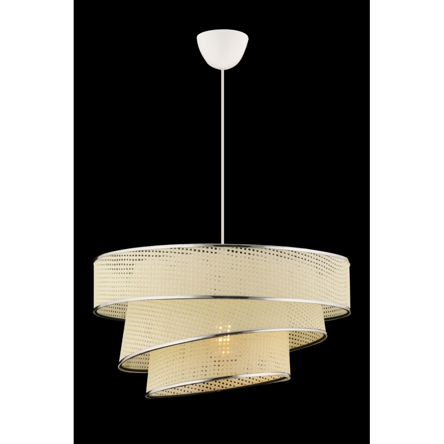 Подвесная люстра на тросе COUPER 1xE27/60W/230V белая/глянцевый хром