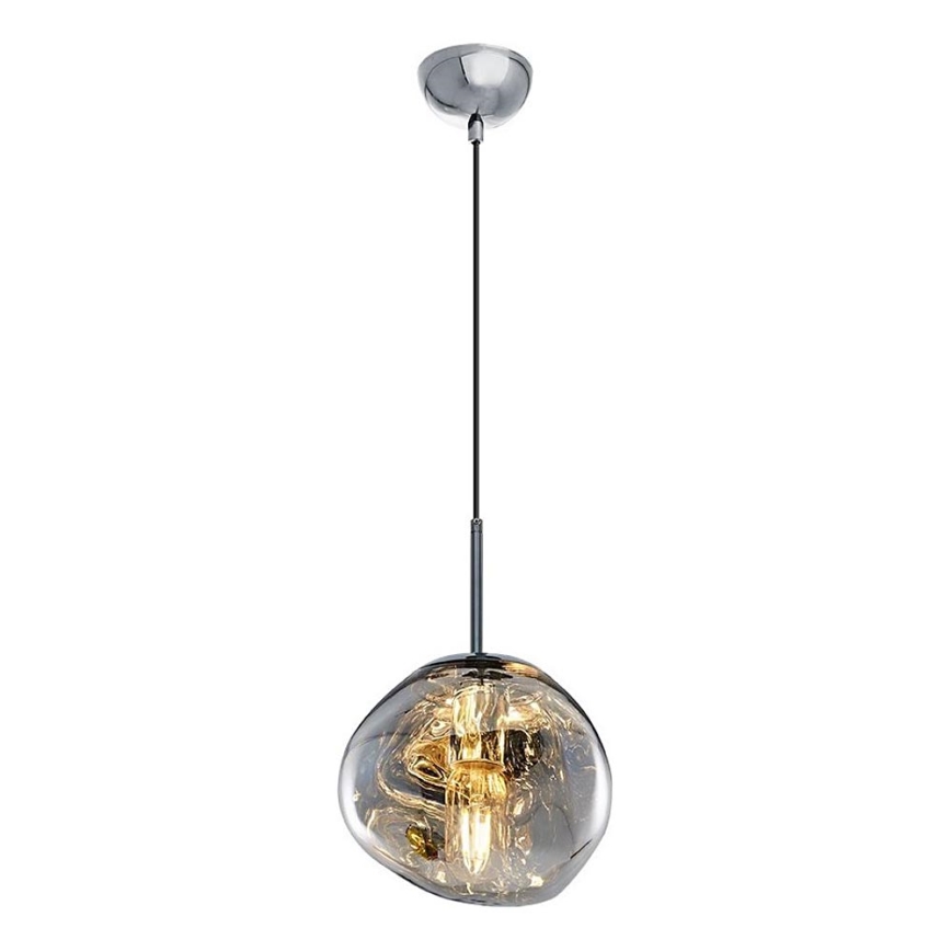 Подвесная люстра на тросе CRUMPLED 1xE27/24W/230V, диаметр 18 см, дымчатая