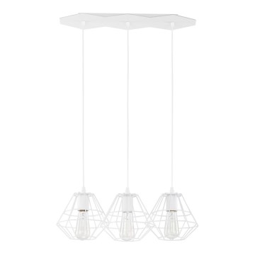 Подвесная люстра на тросе DIAMOND 3xE27/60W/230V белая