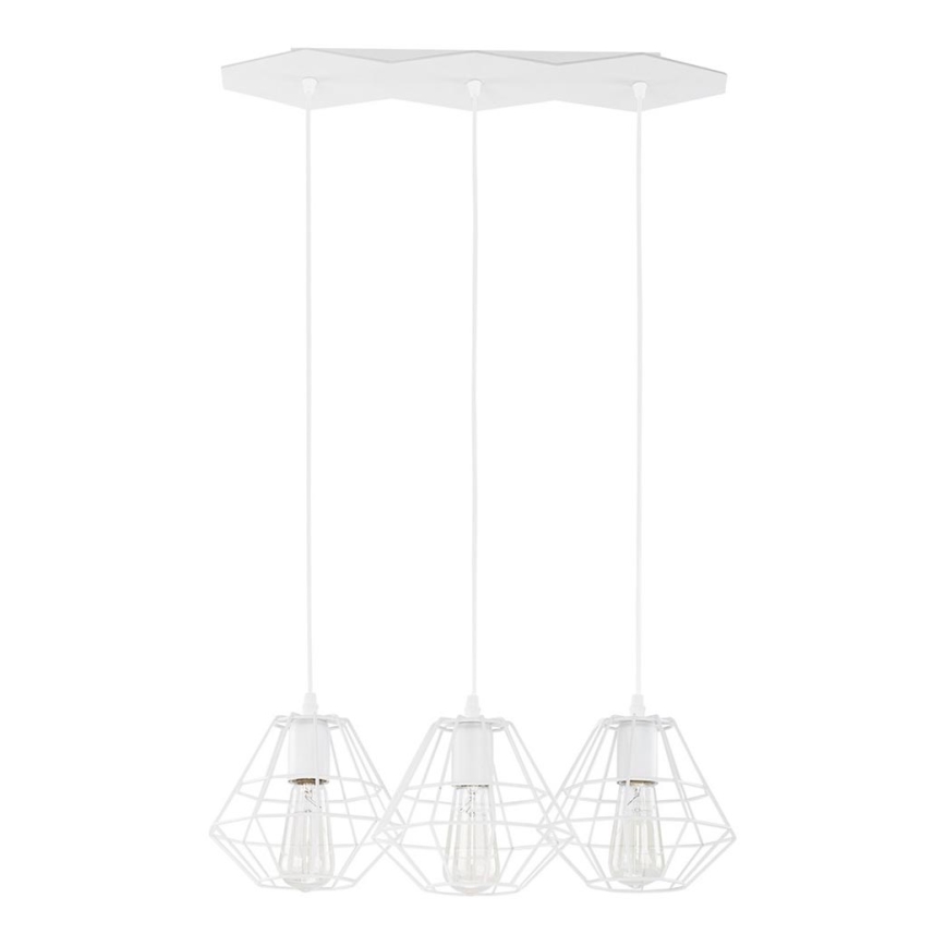Подвесная люстра на тросе DIAMOND 3xE27/60W/230V белая