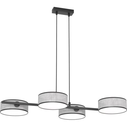 Подвесная люстра на тросе DRUMZ 4xE14/10W/230V, серая