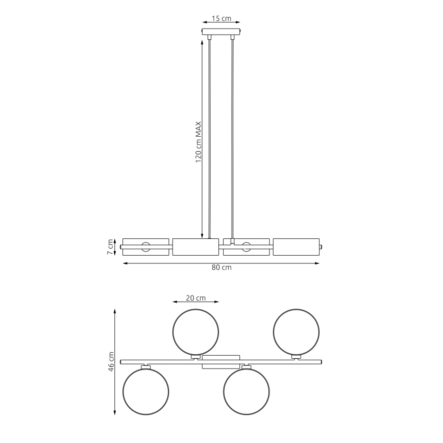 Подвесная люстра на тросе DRUMZ 4xE14/10W/230V, серая