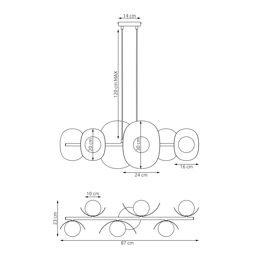 Подвесная люстра на тросе ELEMENTI 6xG9/8W/230V белая