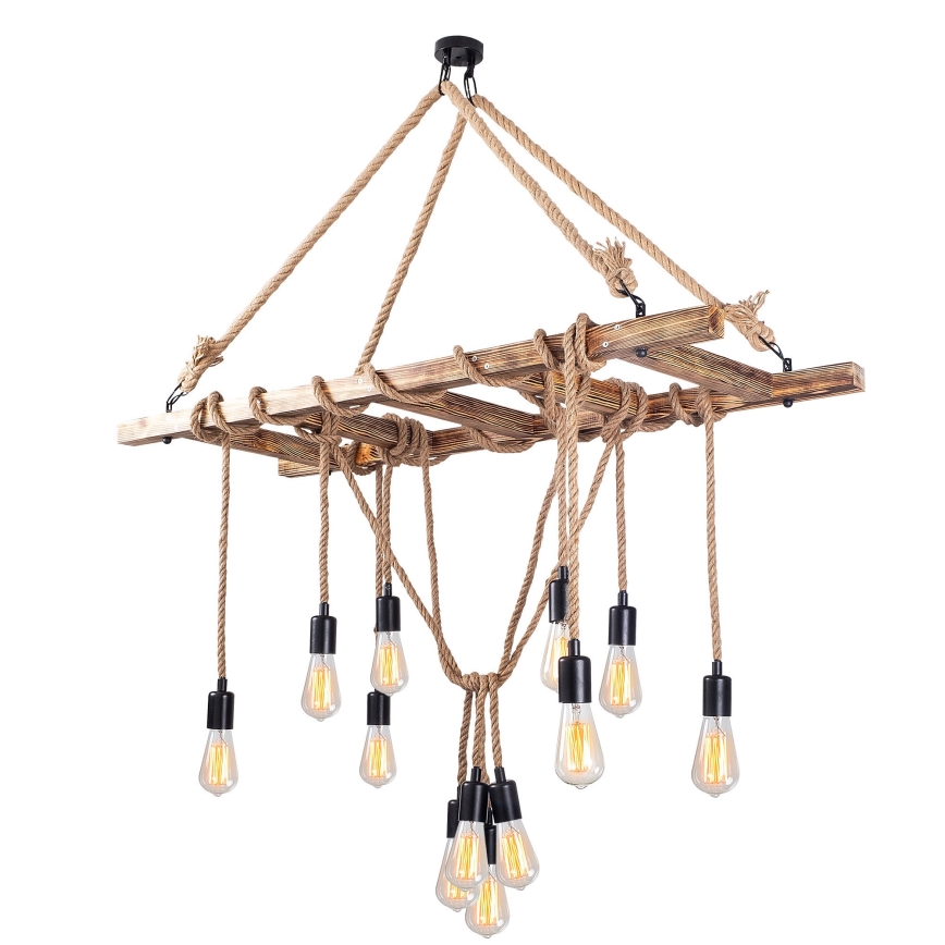 Подвесная люстра на тросе EREBOS 12xE27/40W/230V, коричневая