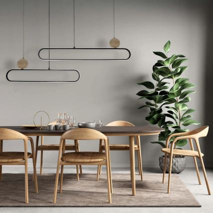 Подвесная люстра на тросе FLORENTYNA LED/48W/230V 4000K черный/бежевый