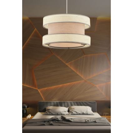 Подвесная люстра на тросе HALO 1xE27/60W/230V бежевая/кремовая
