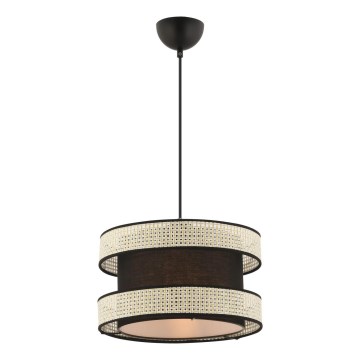 Подвесная люстра на тросе HALO 1xE27/60W/230V чёрный/кремовый