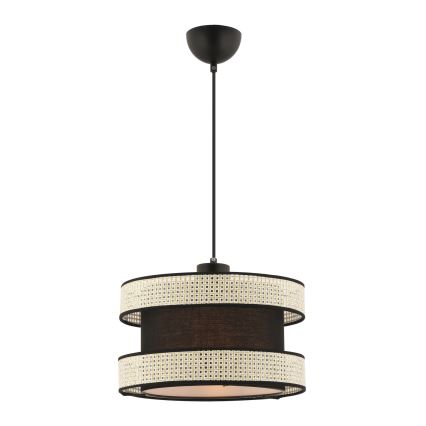 Подвесная люстра на тросе HALO 1xE27/60W/230V чёрный/кремовый