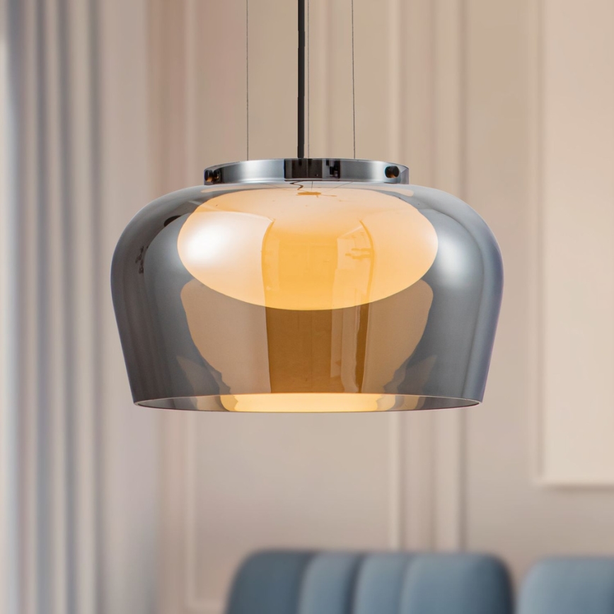 Подвесная люстра на тросе INSIEME 1xGX53/10W/230V, диаметр 38 см, дымчато-чёрная