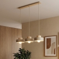Подвесная люстра на тросе KIVI 3xE27/15W/230V бежевая