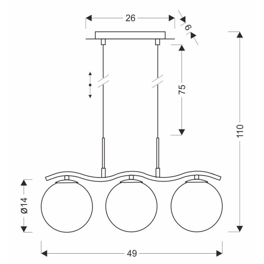 Подвесная люстра на тросе LUMOS 3xG9/20W/230V дымчато-черная