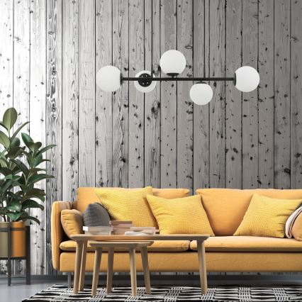 Подвесная люстра на тросе MADDIE 5xE14/5W/230V чёрная