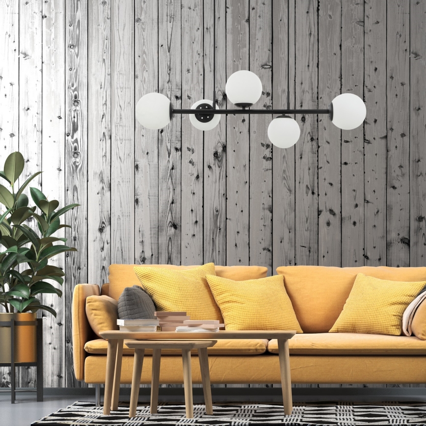 Подвесная люстра на тросе MADDIE 5xE14/5W/230V чёрная