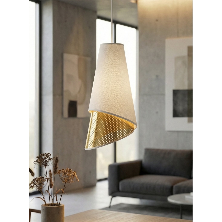 Подвесная люстра на тросе MODA 3xE27/15W/230V белая/золотая