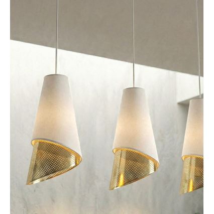 Подвесная люстра на тросе MODA 3xE27/15W/230V белая/золотая