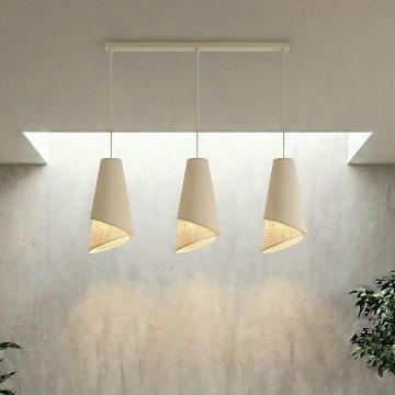 Подвесная люстра на тросе MODA 3xE27/15W/230V бежевая/ротанг