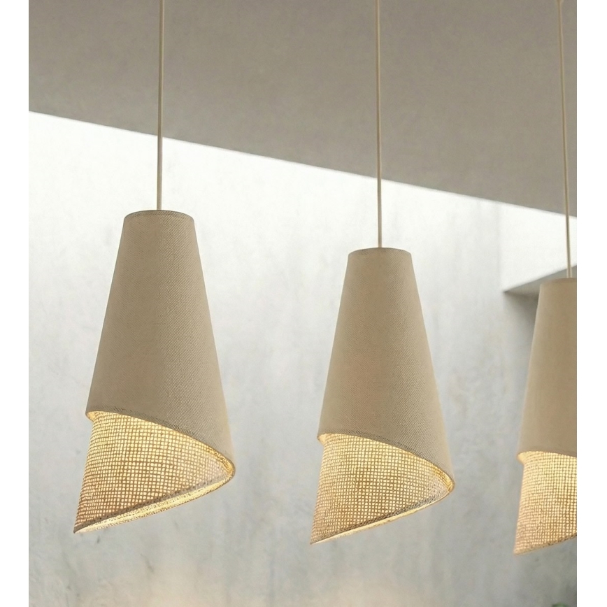 Подвесная люстра на тросе MODA 3xE27/15W/230V бежевая/ротанг