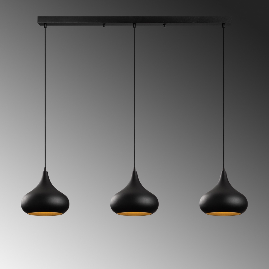 Подвесная люстра на тросе MUBA 3xE27/40W/230V черная