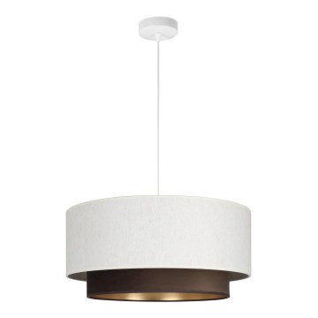 Подвесная люстра на тросе NATIA 1xE27/60W/230V, диаметр 45 см, белая/коричневая