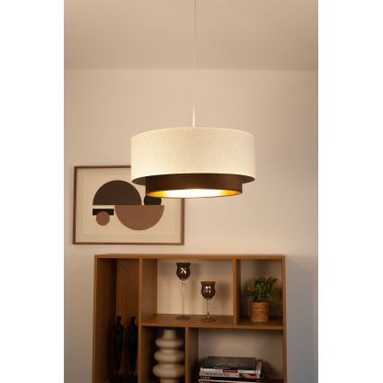 Подвесная люстра на тросе NATIA 1xE27/60W/230V, диаметр 45 см, белая/коричневая