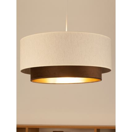 Подвесная люстра на тросе NATIA 1xE27/60W/230V, диаметр 45 см, белая/коричневая