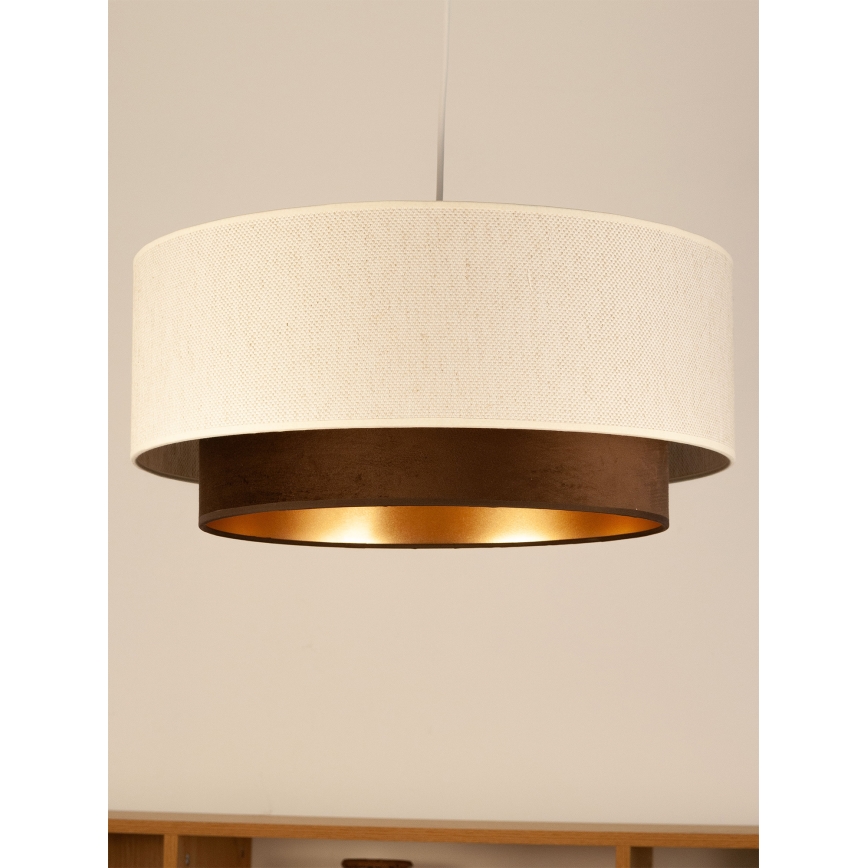 Подвесная люстра на тросе NATIA 1xE27/60W/230V, диаметр 45 см, белая/коричневая
