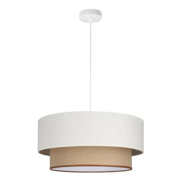 Подвесная люстра на тросе NATIA 1xE27/60W/230V Ø 45 см белый/коричневый