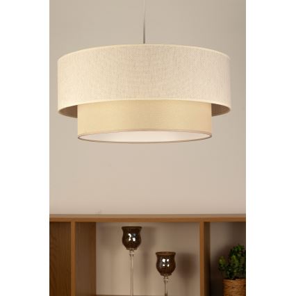 Подвесная люстра на тросе NATIA, 1xE27/60W/230V, Ø 45 см, кремовая