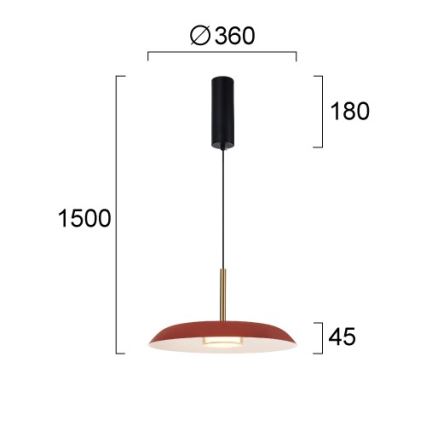 Подвесная люстра на тросе NUDO LED/11W/230V 3000/4000/6000K красная