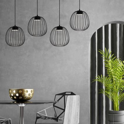 Подвесная люстра на тросе OVELLA, 1xGX53/10W/230V, Ø 25 см, черная