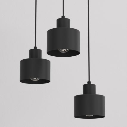 Подвесная люстра на тросе PARKLA 3xE27/15W/230V, черная