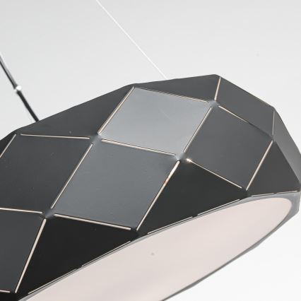 Подвесная люстра на тросе REUS 3xE27/40W/230V, диаметр 47 cm, чёрная