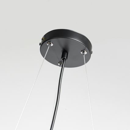 Подвесная люстра на тросе REUS 3xE27/40W/230V, диаметр 47 cm, чёрная