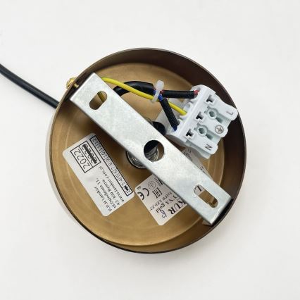Подвесная люстра на тросе ROCCO 1xE27/15W/230V золотая/дымчато-бежевая