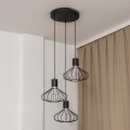 Подвесная люстра на тросе SOLANO 3xE27/15W/230V черный/глянцевый хром