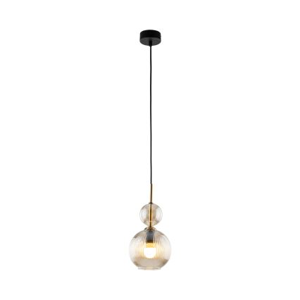 Подвесная люстра на тросе SOPHIA 1xE14/10W/230V чёрная/дымчато-бежевая