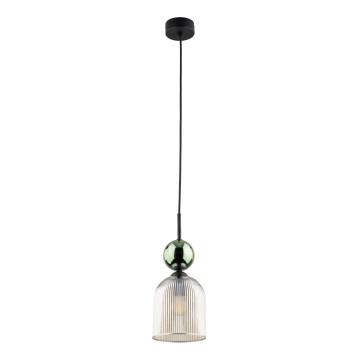 Подвесная люстра на тросе SOPHIA 1xE14/10W/230V черный/зеленый/дымчато-бежевый