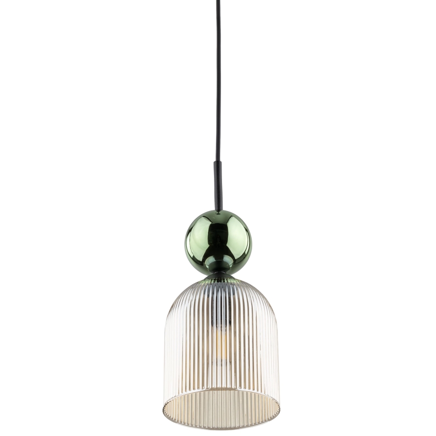 Подвесная люстра на тросе SOPHIA 1xE14/10W/230V черный/зеленый/дымчато-бежевый