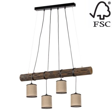 Подвесная люстра NEGRO 4xE27/25W/230V сосна - сертифицировано FSC